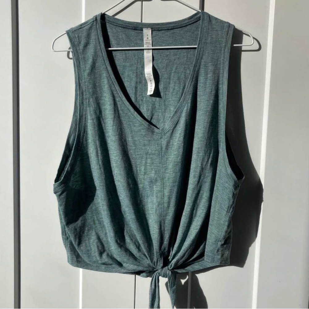 lululemon athletica Teal Tie-Front Tank Top